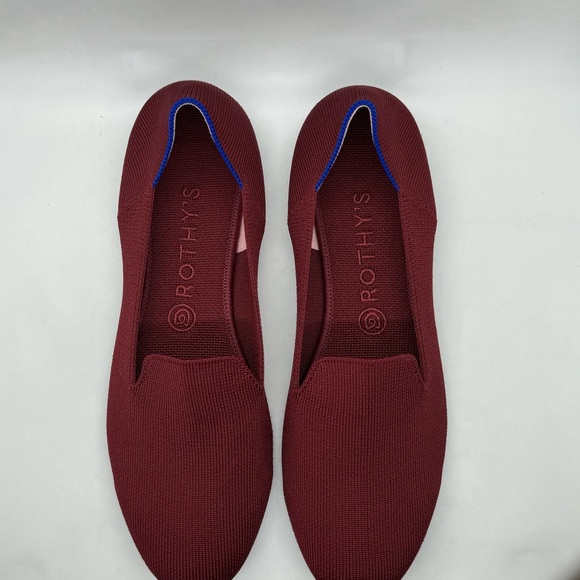 Rothy’s The Loafer Round Toe Red Cinnamon Burgundy Flats Slip On Size 10 - Picture 4 of 12
